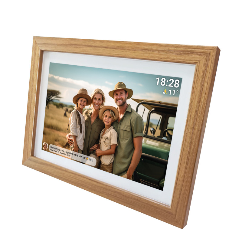 Skaitmeninis rėmelis 10,1 colio 16 GB „microSD WiFi microUSB Frameo PFF-1042LW“ – rudas