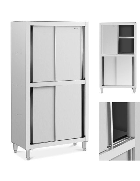 Nerūdijančio plieno virtuvės spinta su stumdomomis durimis 120 kg 100 x 50 x 180 cm Nerūdijančio plieno virtuvės spinta su stumdomomis durimis 120 kg 100 x 50 x 180 cm