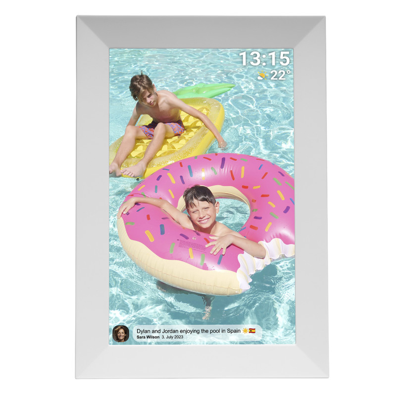 Skaitmeninis rėmelis 10.1& 39 & 39 16GB microSD WiFi garsiakalbis MP4 Frameo PFF-1024W – baltas