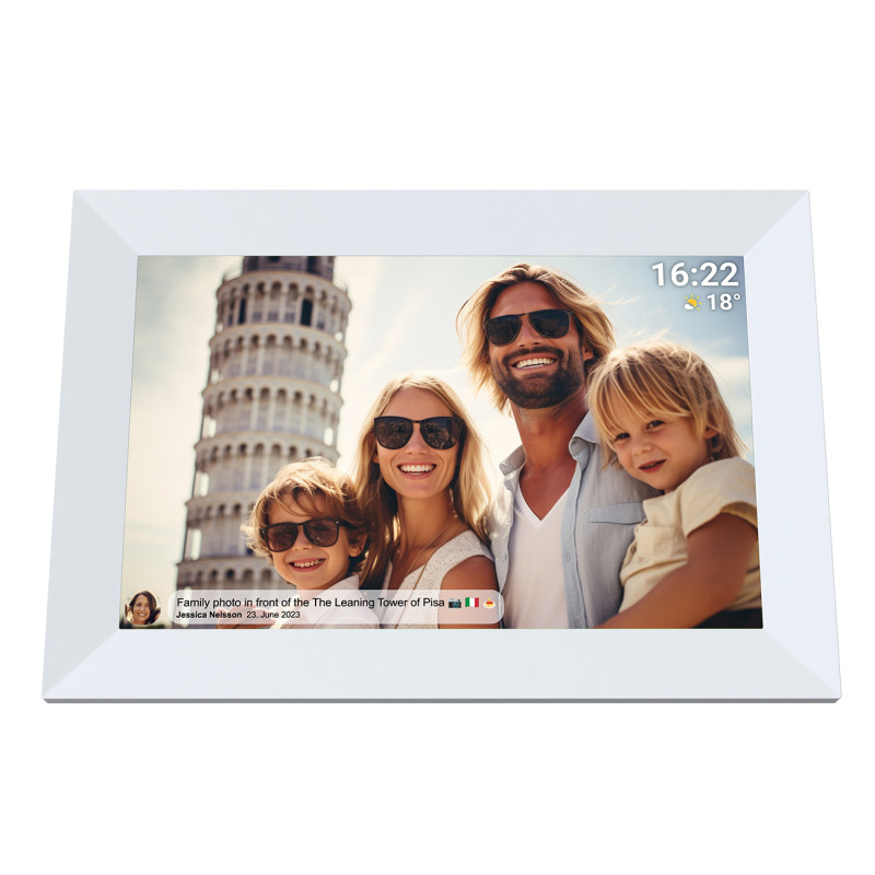 
Skaitmeninis rėmelis 10.1& 39 & 39 16GB microSD WiFi garsiakalbis MP4 Frameo PFF-1064W – baltas

