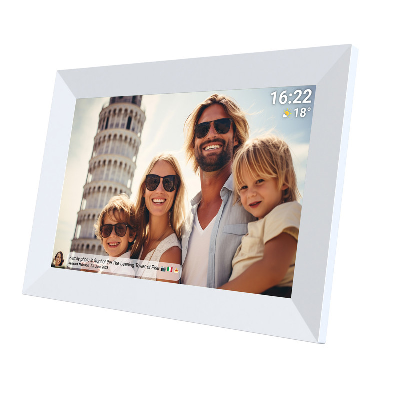 Skaitmeninis rėmelis 10.1& 39 & 39 16GB microSD WiFi garsiakalbis MP4 Frameo PFF-1064W – baltas
