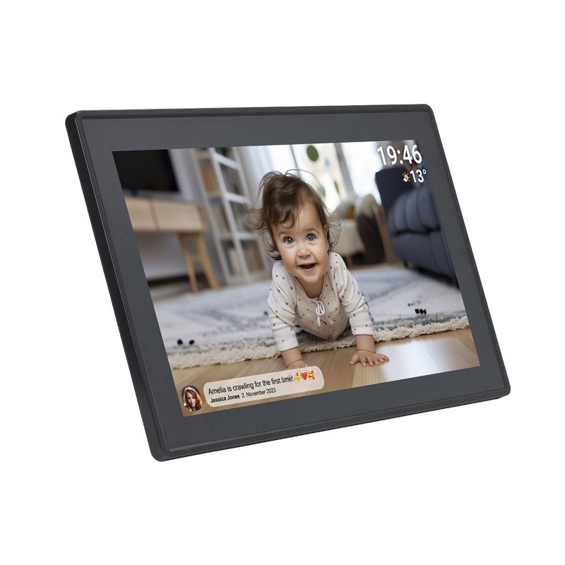 Skaitmeninis rėmelis 15,6 colių 8GB microSD WiFi garsiakalbis MP4 AVI Frameo PFF-1514B – juodas