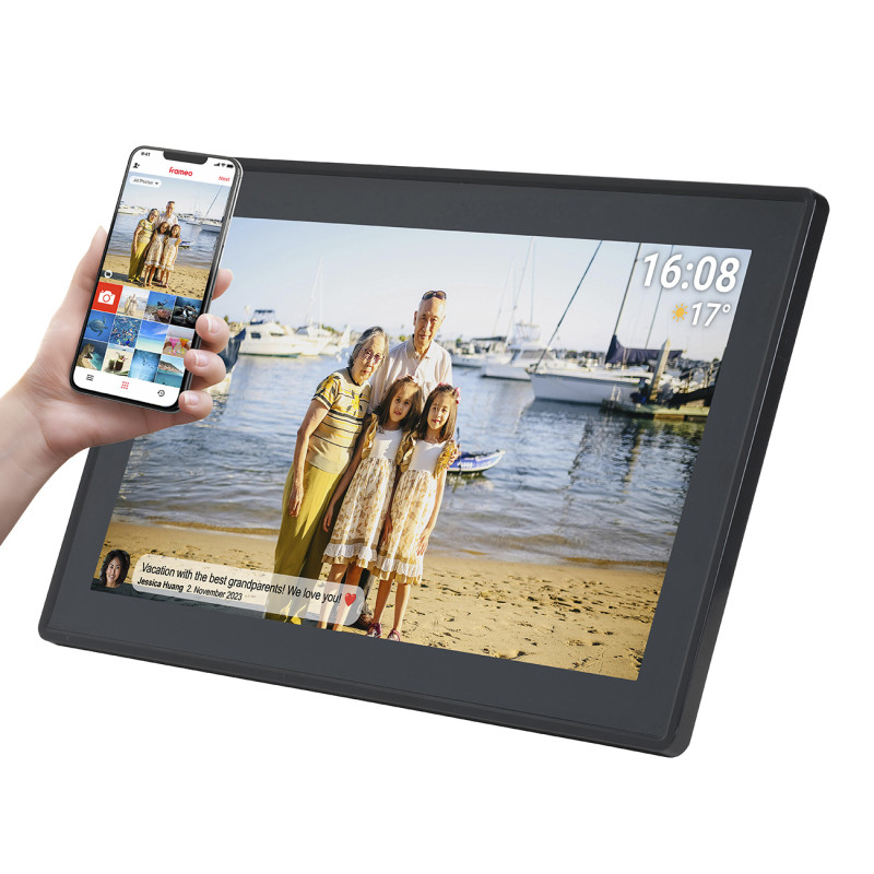 
Skaitmeninis rėmelis 15.6& 39 & 39 16GB microSD WiFi garsiakalbis MPEG4 Frameo PFF-1515B – juodas
