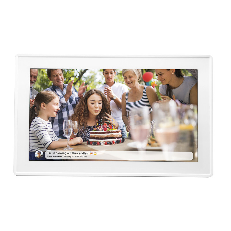 
Skaitmeninis rėmelis 15,6 colių 16 GB „microSD“ WiFi garsiakalbis MPEG4 Frameo PFF-1515W – baltas
