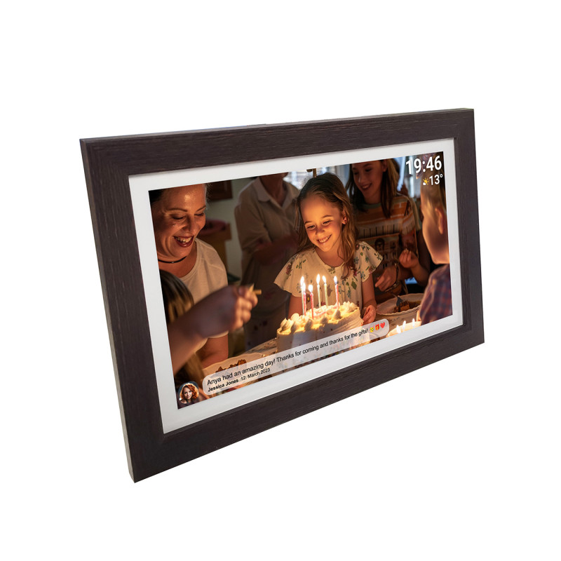 Skaitmeninis rėmelis 15.6& 39 & 39 16GB microSD WiFi garsiakalbis MPEG4 Frameo PFF-1543DW – ruda