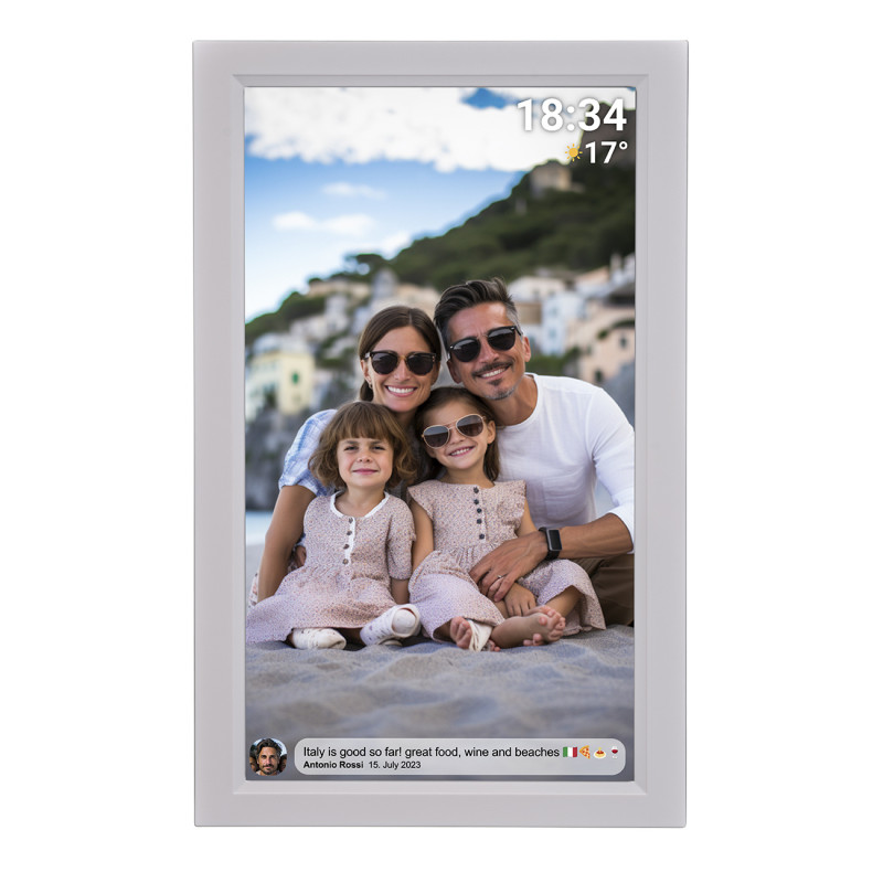 
Skaitmeninis rėmelis 15.6& 39 & 39 16GB microSD WiFi garsiakalbis Full HD Frameo PFF-1503W – baltas

