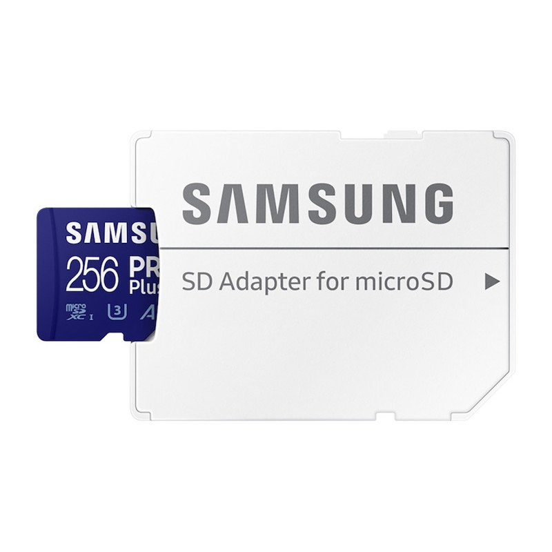 
Samsung MicroSDXC 256Gb PRO Plus atminties kortelė su microSD adapteriu
