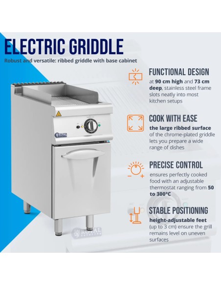 
Grilio plokštė elektrinė grilis su grioveliais su spintele 33,5 x 55 cm 5,4 kW
