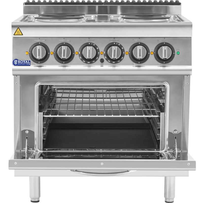 Elektrinė viryklė su orkaite 4 degiklių 400 V 13,9 kW