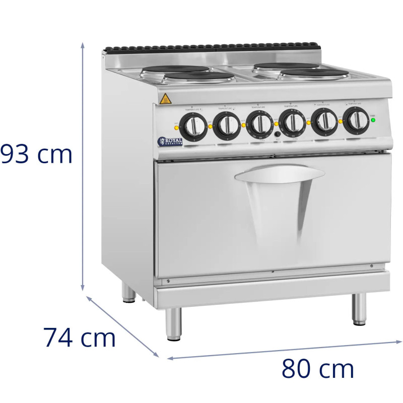 Elektrinė viryklė su orkaite 4 degiklių 400 V 13,9 kW