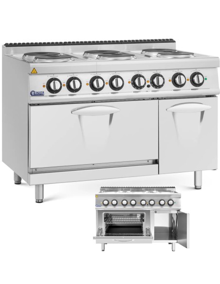 Elektrinė viryklė su orkaite, spintele, 6 degikliai, 400 V, 19,1 kW
 
Elektrinė viryklė su orkaite, spintele, 6 degikliai, 400 V, 19,1 kW
