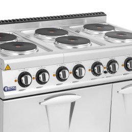
Elektrinė viryklė su orkaite, spintele, 6 degikliai, 400 V, 19,1 kW

