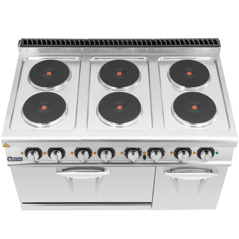 Elektrinė viryklė su orkaite, spintele, 6 degikliai, 400 V, 19,1 kW