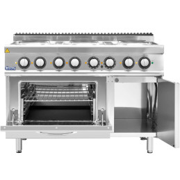 
Elektrinė viryklė su orkaite, spintele, 6 degikliai, 400 V, 19,1 kW
