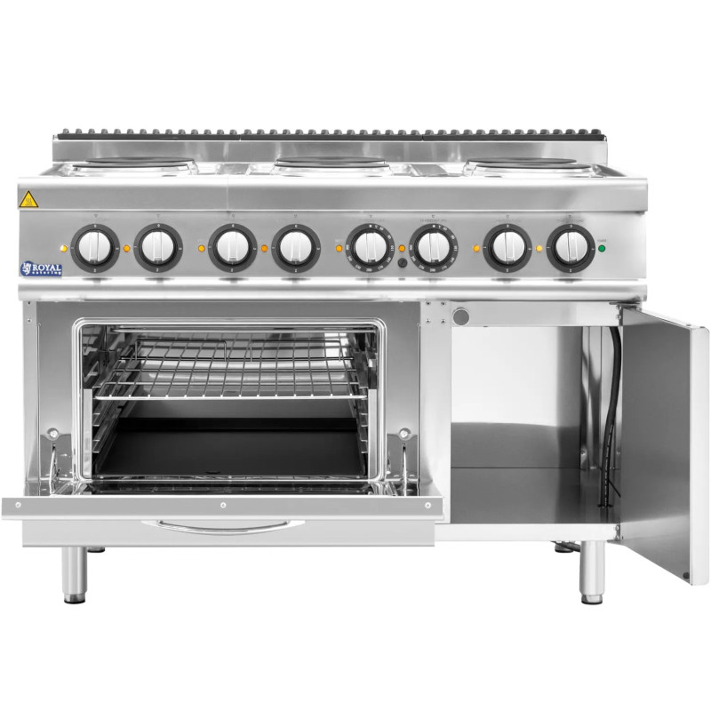 Elektrinė viryklė su orkaite, spintele, 6 degikliai, 400 V, 19,1 kW