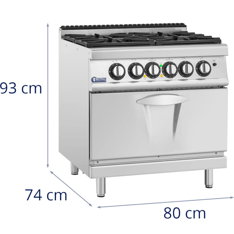 Dujinė viryklė su orkaite 4 degiklių 14,4 kW