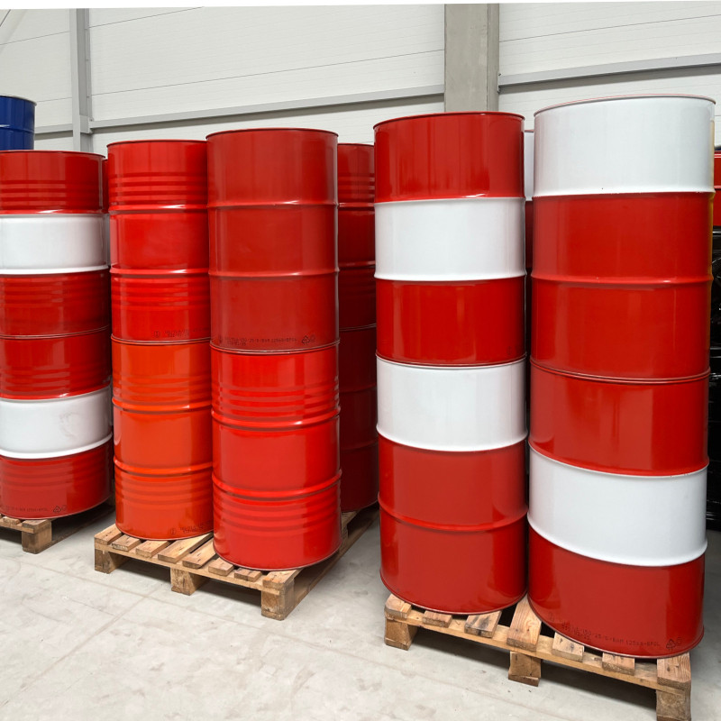 
Plieninė metalinė statinė TH 216.5L su grioveliais, 3/ 4 ir 2 kamšteliai dangtelyje - SPALVŲ MIŠINIS
