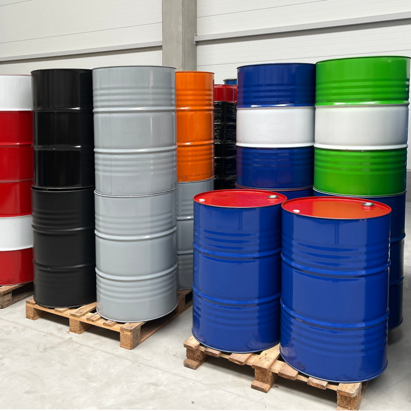 
Plieninė metalinė statinė TH 216.5L su grioveliais, 3/ 4 ir 2 kamšteliai dangtelyje - SPALVŲ MIŠINIS
