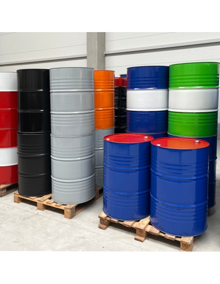 
Plieninė metalinė statinė TH 216.5L su grioveliais, 3/ 4 ir 2 kamšteliai dangtelyje - SPALVŲ MIŠINIS
