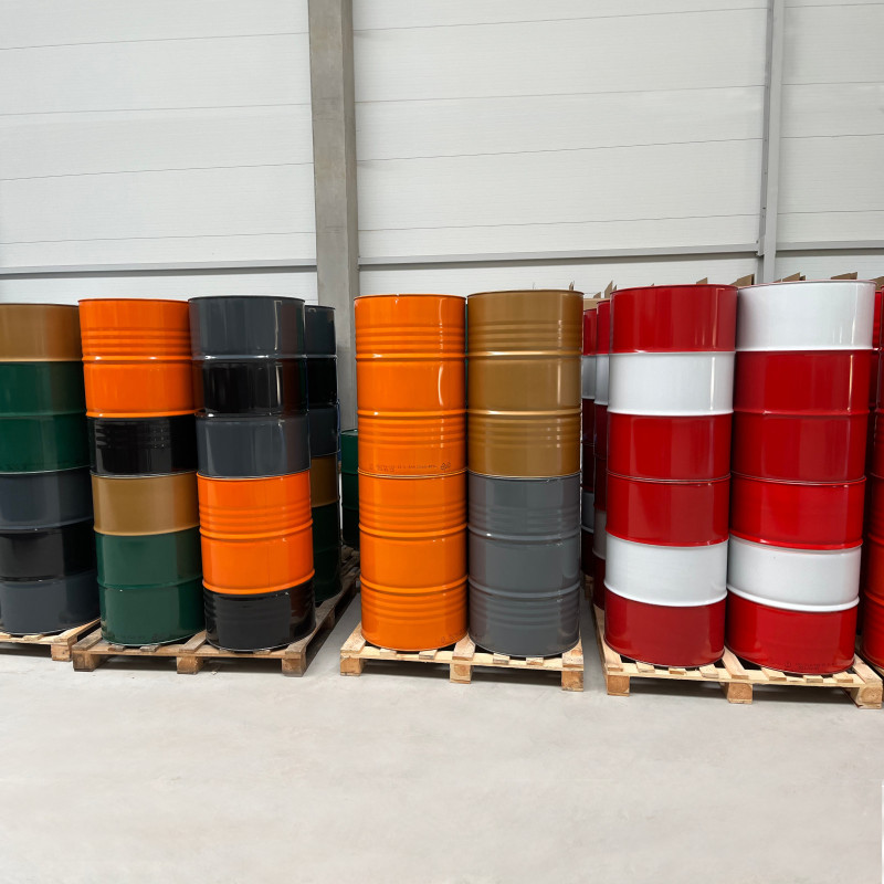 
Plieninė metalinė statinė TH 216.5L su grioveliais, 3/ 4 ir 2 kamšteliai dangtelyje - SPALVŲ MIŠINIS
