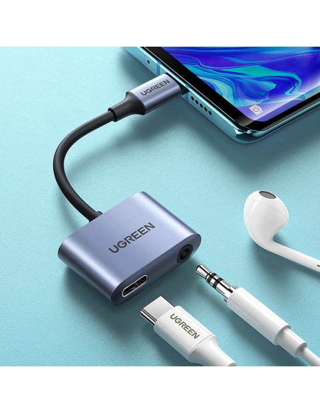 USB-C – USB-C + 3,5 mm mini lizdo garso adapteris – pilkas
 
USB-C – USB-C + 3,5 mm mini lizdo garso adapteris – pilkas
