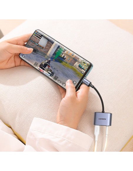 USB-C – USB-C + 3,5 mm mini lizdo garso adapteris – pilkas
 
USB-C – USB-C + 3,5 mm mini lizdo garso adapteris – pilkas