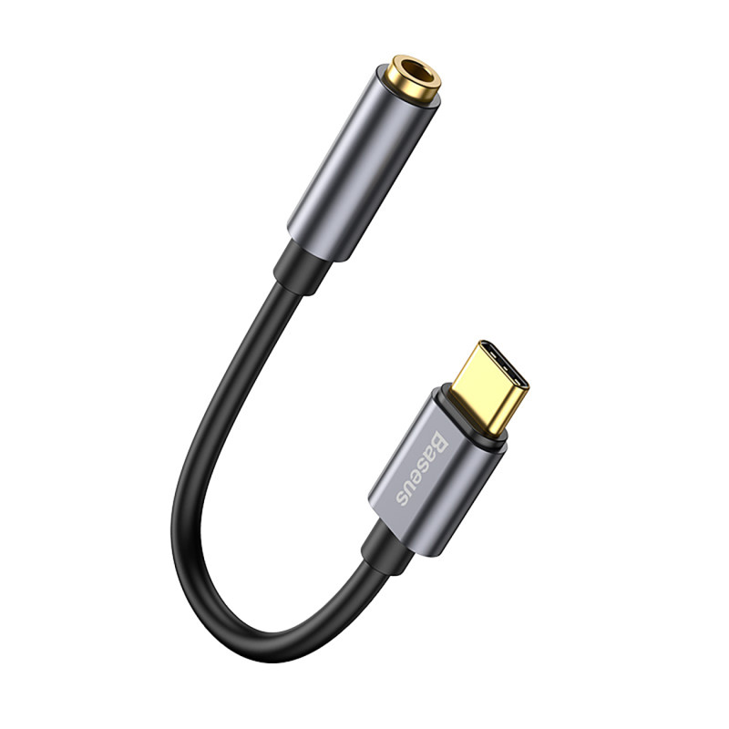Ausinių adapteris USB-C – mini lizdas 3,5 mm DAC 24 bitai 48 kHz – pilka