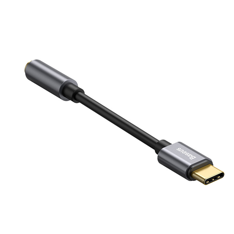 Ausinių adapteris USB-C – mini lizdas 3,5 mm DAC 24 bitai 48 kHz – pilka