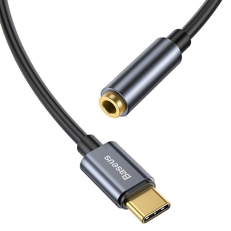 Ausinių adapteris USB-C – mini lizdas 3,5 mm DAC 24 bitai 48 kHz – pilka