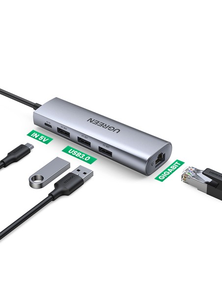 5in1 HUB adapteris USB-A 3.0 - RJ45 / 3x USB-A 3.0 / mikro USB - pilka
 
5in1 HUB adapteris USB-A 3.0 - RJ45 / 3x USB-A 3.0 / mikro USB - pilka
