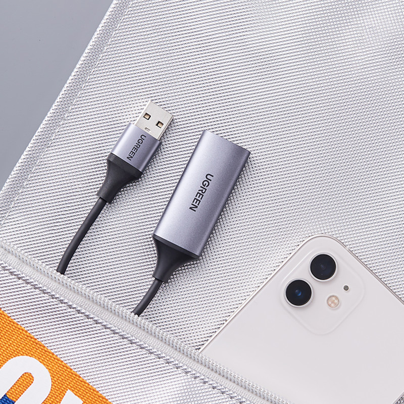 HDMI (moteris) – USB-A / USB-C (vyriškas) adapteris – pilkas