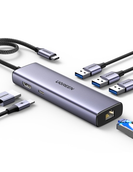6in1 HUB adapteris USB-C – 3x USB-A 3.0 / HDMI / RJ45 / USB-C PD - pilka
 
6in1 HUB adapteris USB-C – 3x USB-A 3.0 / HDMI / RJ45 / USB-C PD - pilka