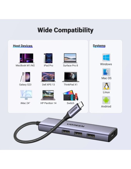 5in1 HUB adapteris USB-C - USB-C PD / HDMI / 3x USB-A 3.0 - pilka
 
5in1 HUB adapteris USB-C - USB-C PD / HDMI / 3x USB-A 3.0 - pilka