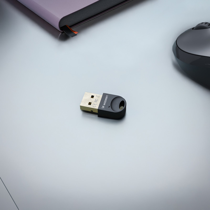 Mini adapteris imtuvas siųstuvas Bluetooth 5.4 USB-A kompiuteriui - juodas
