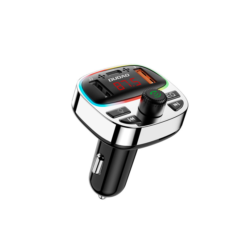 
R2PRO+ automobilinis siųstuvas su PD 25W įkrovimo prievadais Bluetooth 5.3 RGB – juoda ir sidabrinė
