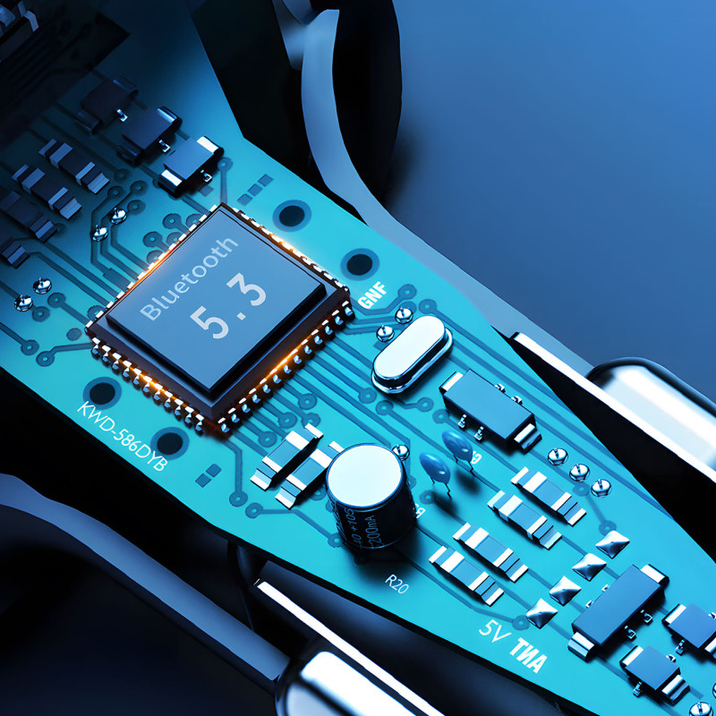 R2PRO+ automobilinis siųstuvas su PD 25W įkrovimo prievadais Bluetooth 5.3 RGB – juoda ir sidabrinė