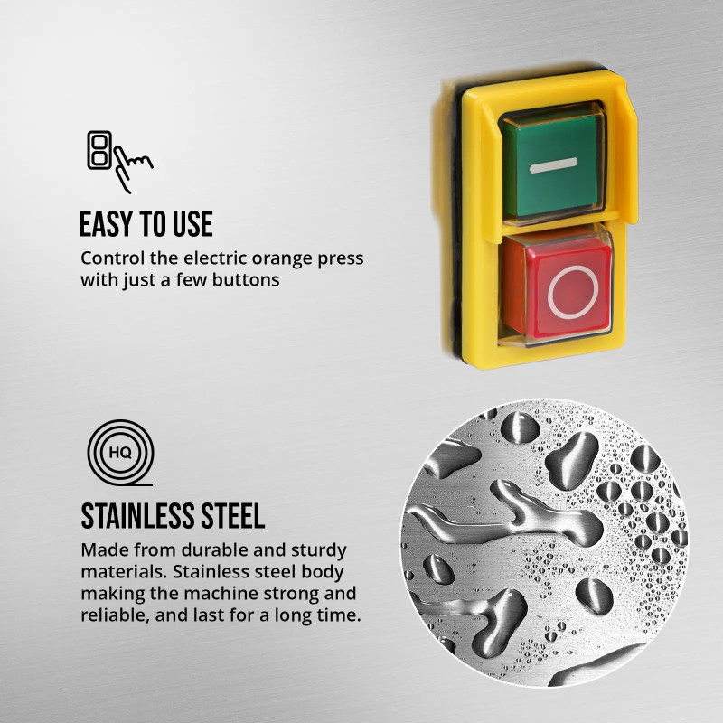 
Pusiau automatinė apelsinų sulčiaspaudė 20 vnt/ min 120 W
