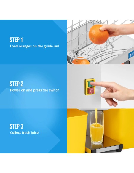 
Pusiau automatinė apelsinų sulčiaspaudė 20 vnt/ min 120 W
