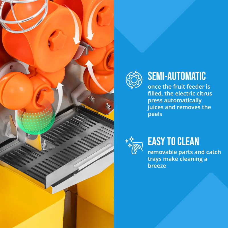 
Pusiau automatinė apelsinų sulčiaspaudė 20 vnt/ min 120 W
