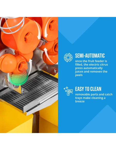 
Pusiau automatinė apelsinų sulčiaspaudė 20 vnt/ min 120 W
