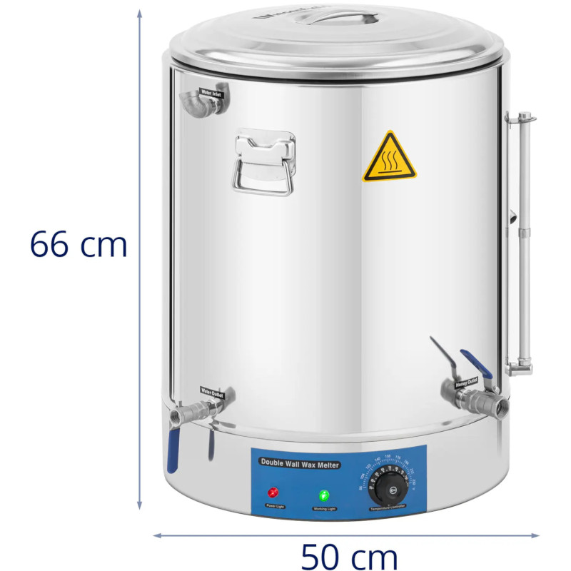 Medaus separatorius su šildymo apvalkalu 70 l 30-110C 3000 W