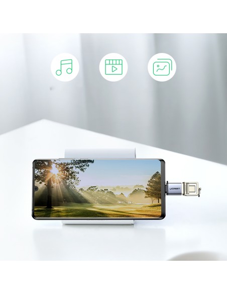USB-C (vyriškas) – USB-A 3.0 (moteriškas) adapteris su dirželiu – pilka
 
USB-C (vyriškas) – USB-A 3.0 (moteriškas) adapteris su dirželiu – pilka