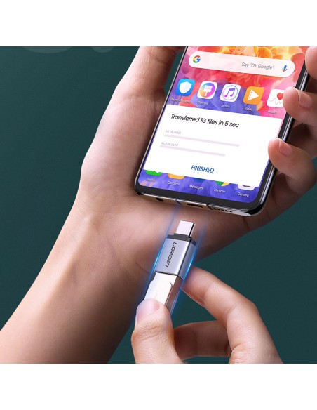 USB-C (vyriškas) – USB-A 3.0 (moteriškas) adapteris su dirželiu – pilka
 
USB-C (vyriškas) – USB-A 3.0 (moteriškas) adapteris su dirželiu – pilka