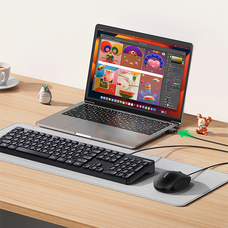 Laidinė klaviatūra su Num Lock, skirta Windows MacOS iOS Linux 1,5 m – juoda