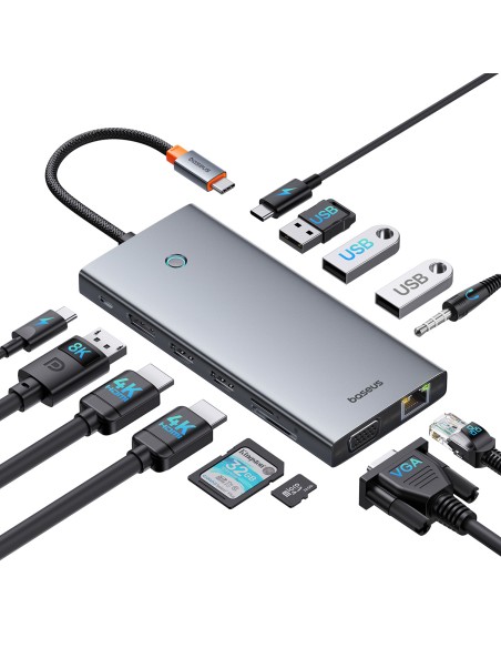 13in1 HUB adapteris PortalJoy Series USB-C HDMI DP VGA USB-A PD RJ45 SD TF AUX – pilka
 
13in1 HUB adapteris PortalJoy Series USB-C HDMI DP VGA USB-A PD RJ45 SD TF AUX – pilka