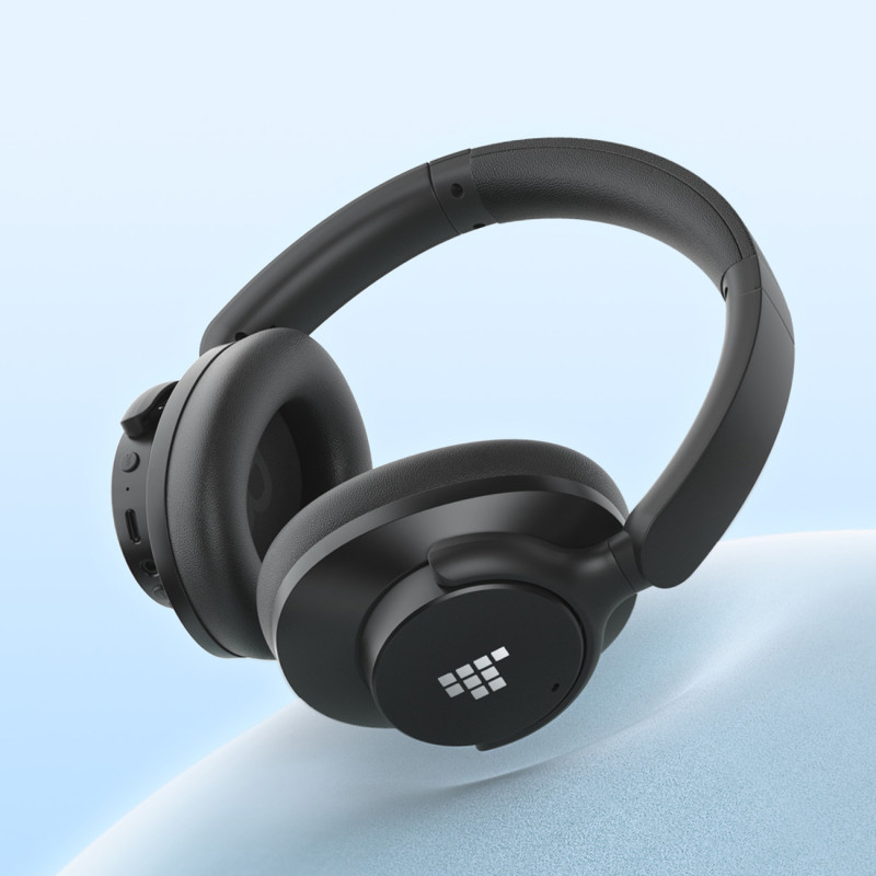 „Sounfii Q20 ANC On-Ear Bluetooth 5.3“ belaidės ausinės – juodos