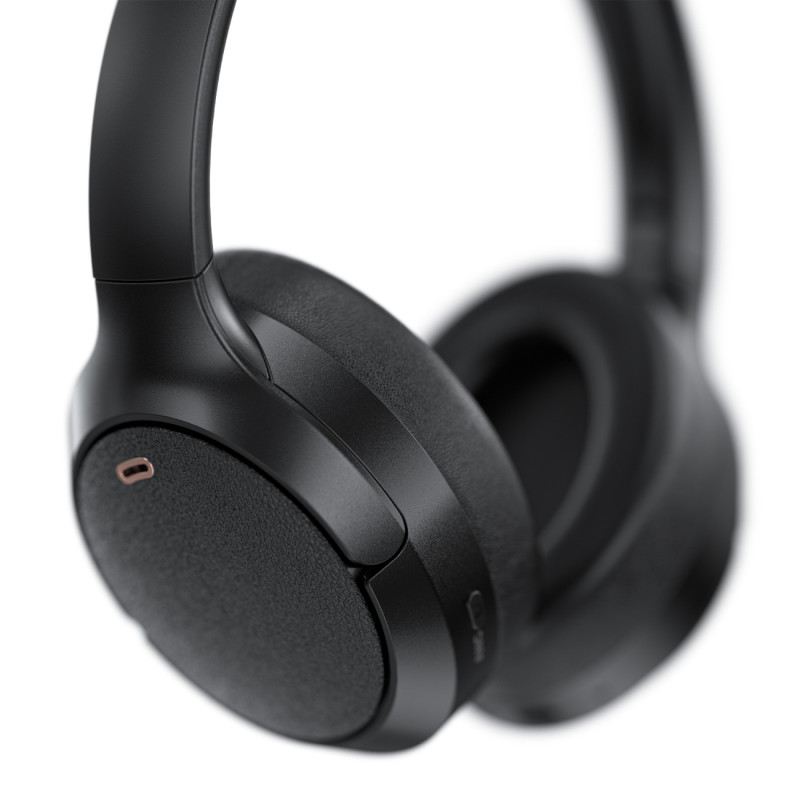 H6 ANC belaidės Bluetooth 5.3 IPX4 ausinės ant ausinių – juodos