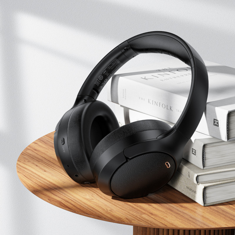 H6 ANC belaidės Bluetooth 5.3 IPX4 ausinės ant ausinių – juodos