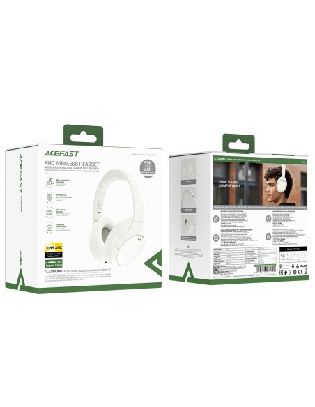 
H6 ANC belaidės Bluetooth 5.3 IPX4 ausinės ant ausų – baltos
