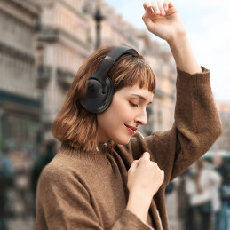 
H4 ANC belaidės Bluetooth 5.3 IPX4 ausinės ant ausinių – juodos
